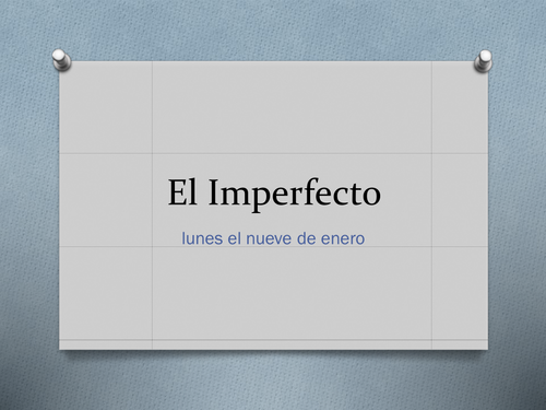 El imperfecto