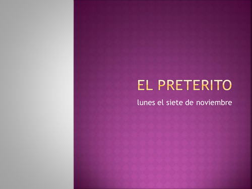 El preterito