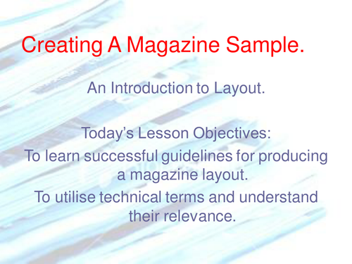 Planning Magazines - How to do it lesson