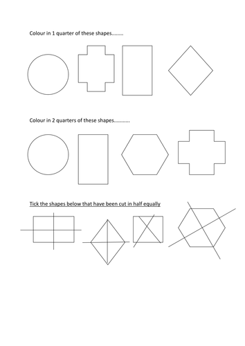 ks1 shading Halves by  and Resources quarters  Teaching jodieadams91