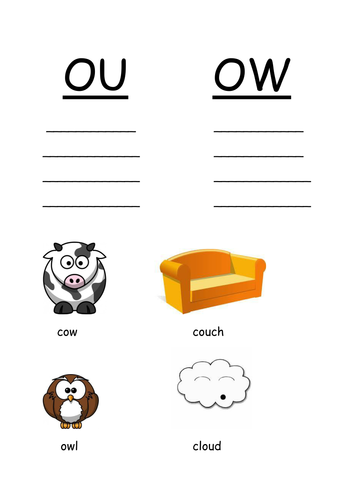 Ou and Ow words | Teaching Resources