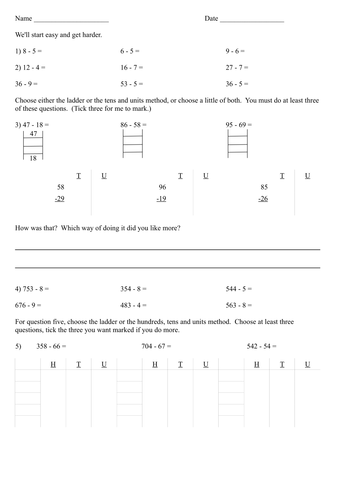 A good check for understanding of subtraction | Teaching Resources