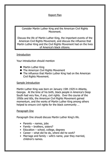 Martin Luther King Report