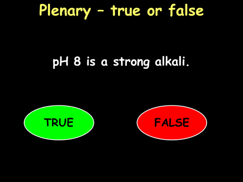 KS3 Acids & alkalis true or false game