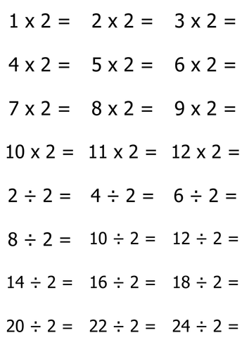 Multiplication And Division Flashcards Teaching Resources