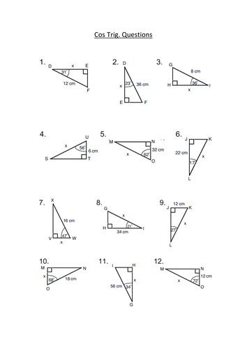 Cos Trigonometry Questions