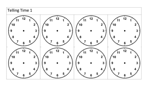 Telling time to the hour, half and digital