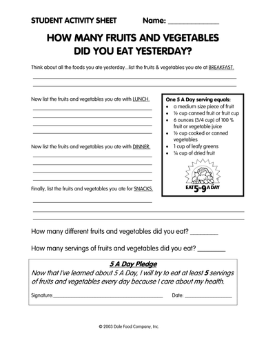 5 a Day - Part 1 | Teaching Resources