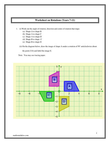 Rotations KS3 and KS4 with answers