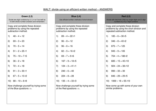 Division and multi-step word problems