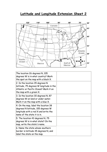 Latitude and Longitude Worksheets | Teaching Resources