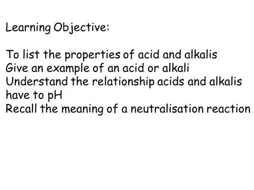 Introduction to Acids and Alkalis the basics