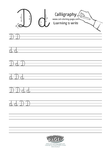 Calligraphy for Kids: Letter D