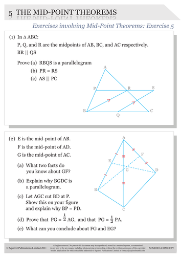 Exercise & Solutions on the Mid-Point Theorem