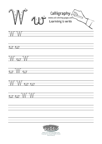 Calligraphy for Kids: Letter W