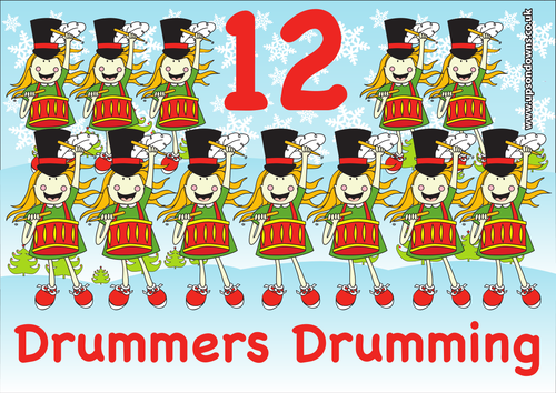 12 Drummers Drumming poster | Teaching Resources