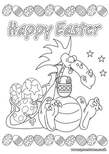 Easter colouring poster