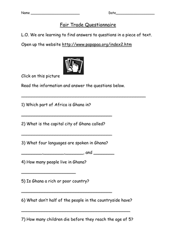 Fair trade questionnaire