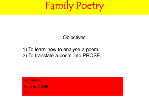 Family Poetry Full Lesson PP - Lesson 3