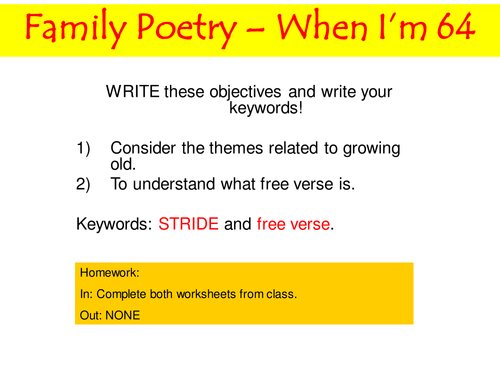 Family Poetry Full Lesson PP - Lesson 8