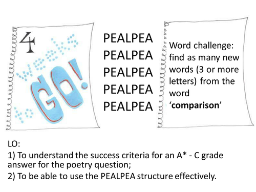 Writing about Poetry linking and comparing
