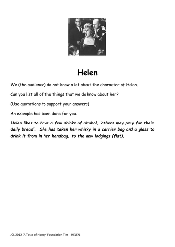 Helen in 'A taste of Honey'