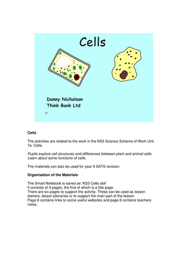 KS3 Cells Smartboard File