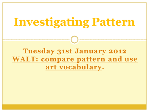 Cross curricular unit Victorians & patterns