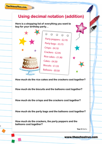 Using decimal notation