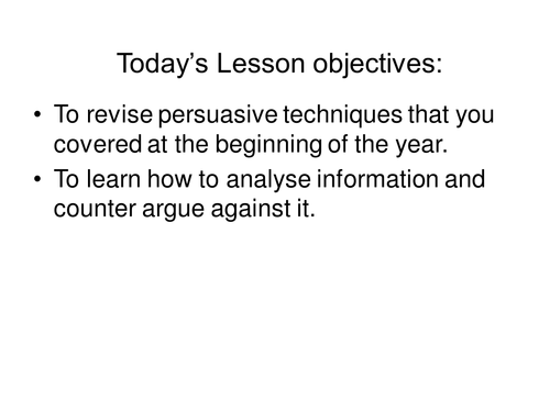 Writing To Persuade - Anti Smoking Lesson