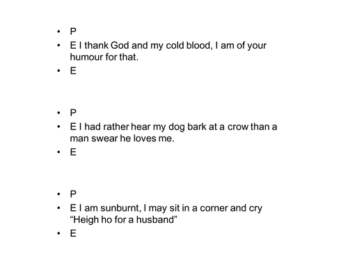 Much Ado About Nothing PEE Paragraphing Starter