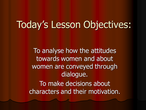 Much Ado About Nothing: Attitudes to Women Lesson