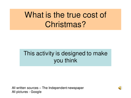 Cost Of Christmas - Writing to persuade