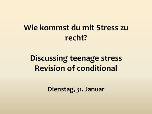 Teenage Stress - using Edexcel GCSE resources
