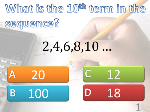 What is the 10th term? Sequences. Starter