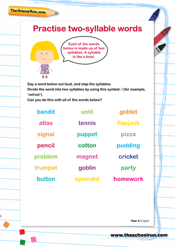 practise two syllable words teaching resources