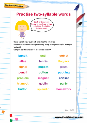 Practise two-syllable words