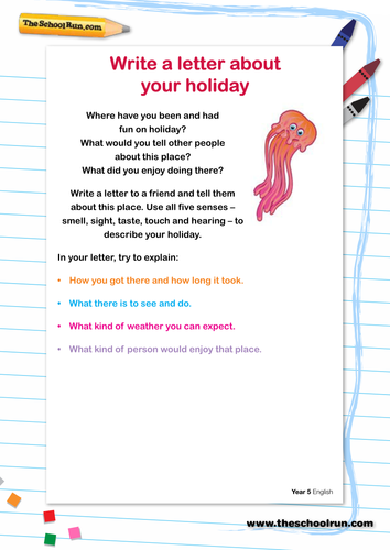 jobs family worksheet by Write letter about holiday a your TheSchoolRun