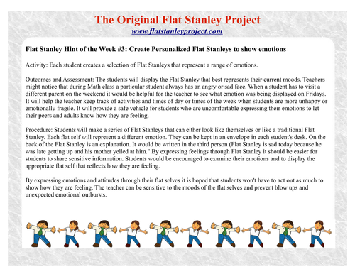 Flat Stanley emotions