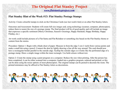 Flat Stanley postage stamps