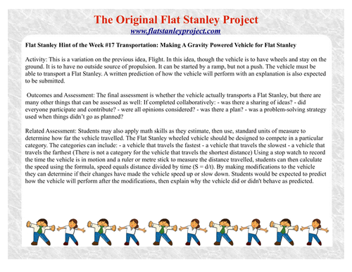 Flat Stanley vehicle