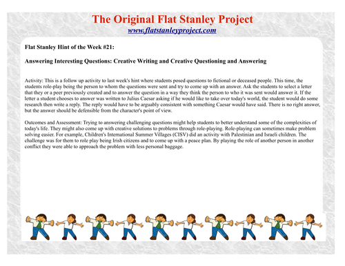 Flat Stanley Creative Writing, Questions & Answers