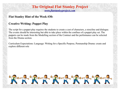 Flat Stanley puppet play