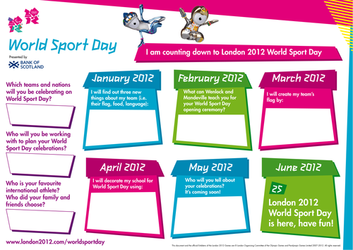 World Sports Day Calendar (Scotland)