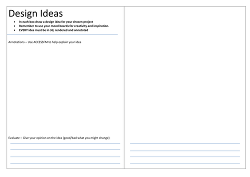 Design Ideas Template page