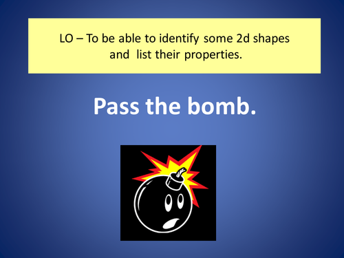 2d shape -  pass the bomb game