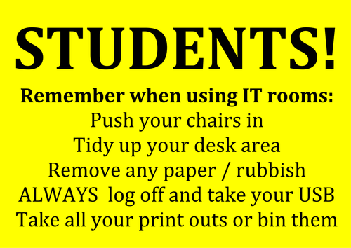 Simple posters to keep your IT room tidy