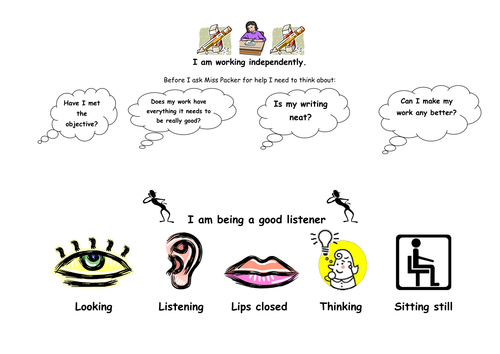 independent working reminder card