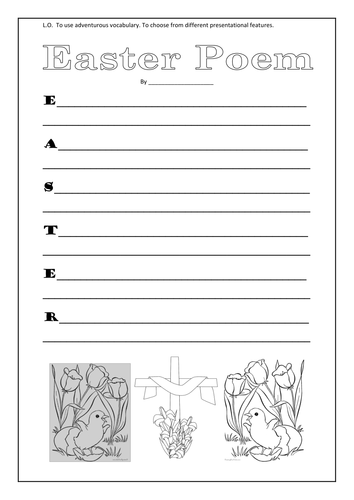 Easter poems templates