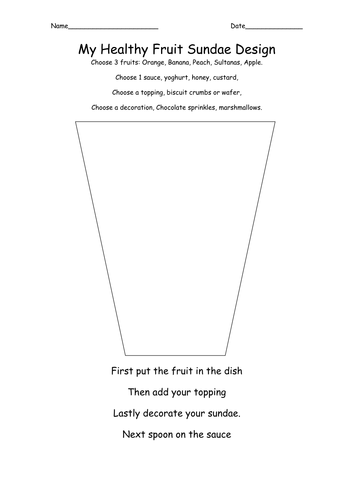 fruit sundae design sheet